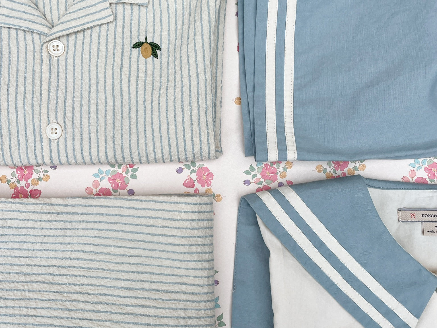 Konges Sløjd A/S WOVEN SHORT SLEEVE SHIRTS cloud stripe