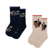 Konges Sløjd A/S Lapis Socken 2er-pack Socken CAT/FLOWER