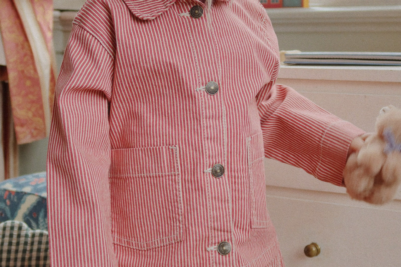 Konges Sløjd A/S Hosen - Gewebt milk rouge stripe