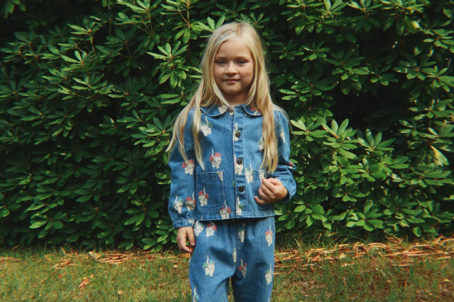 Konges Sløjd A/S Hosen - Gewebt bow kitty denim