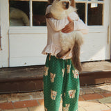 Konges Sløjd A/S WOVEN PANTS dot miao verde