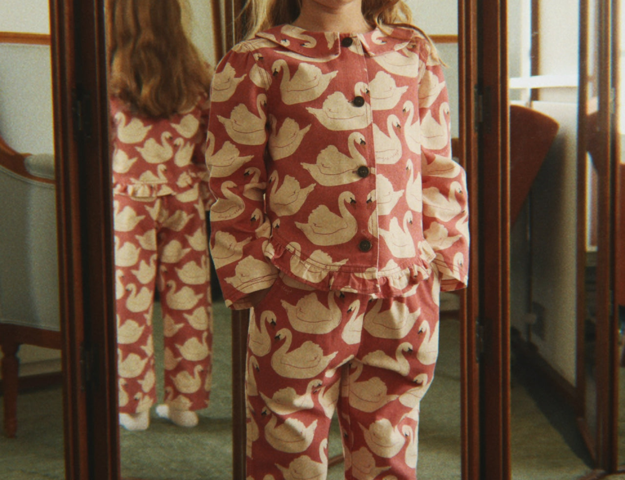 Konges Sløjd A/S WOVEN PANTS swan rose