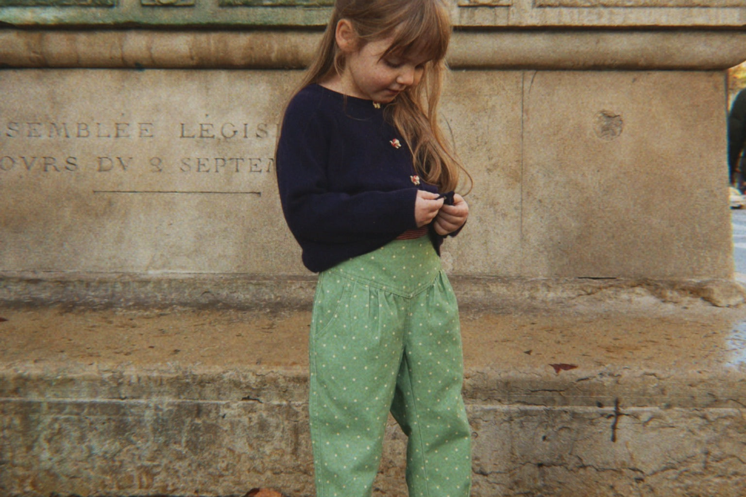 Konges Sløjd A/S WOVEN PANTS dot pistacchi