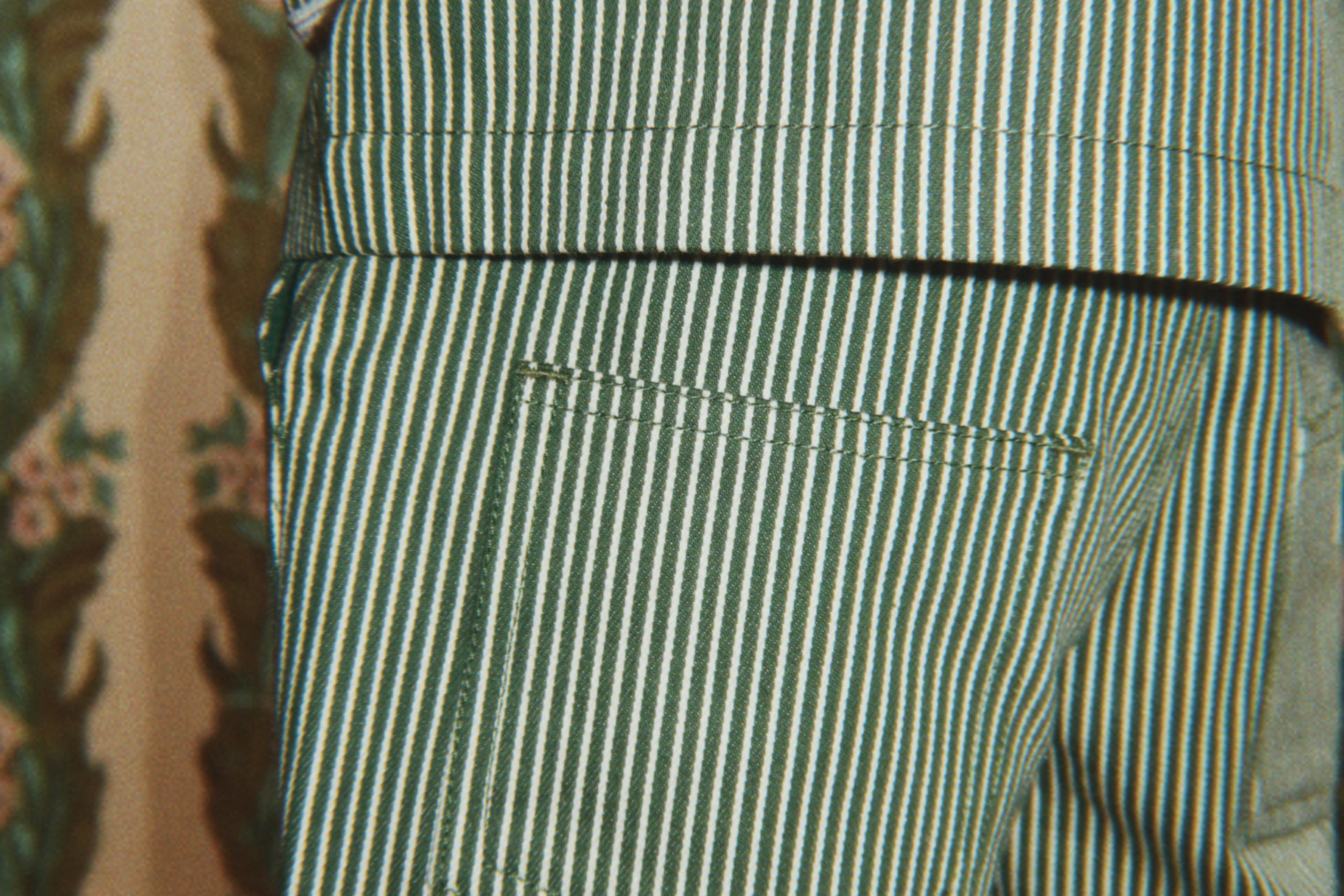 Konges Sløjd A/S WOVEN PANTS milk verte stripe