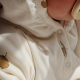 Konges Sløjd A/S Strampler mit Kaputze lemon