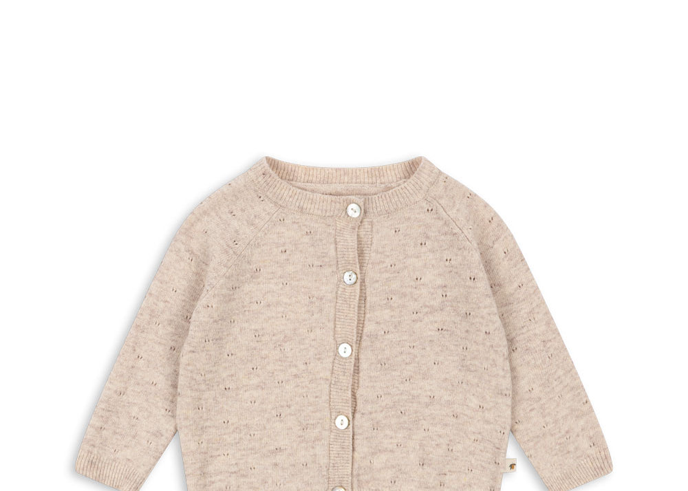 Konges Sløjd A/S Strickblusen off white melange pointelle