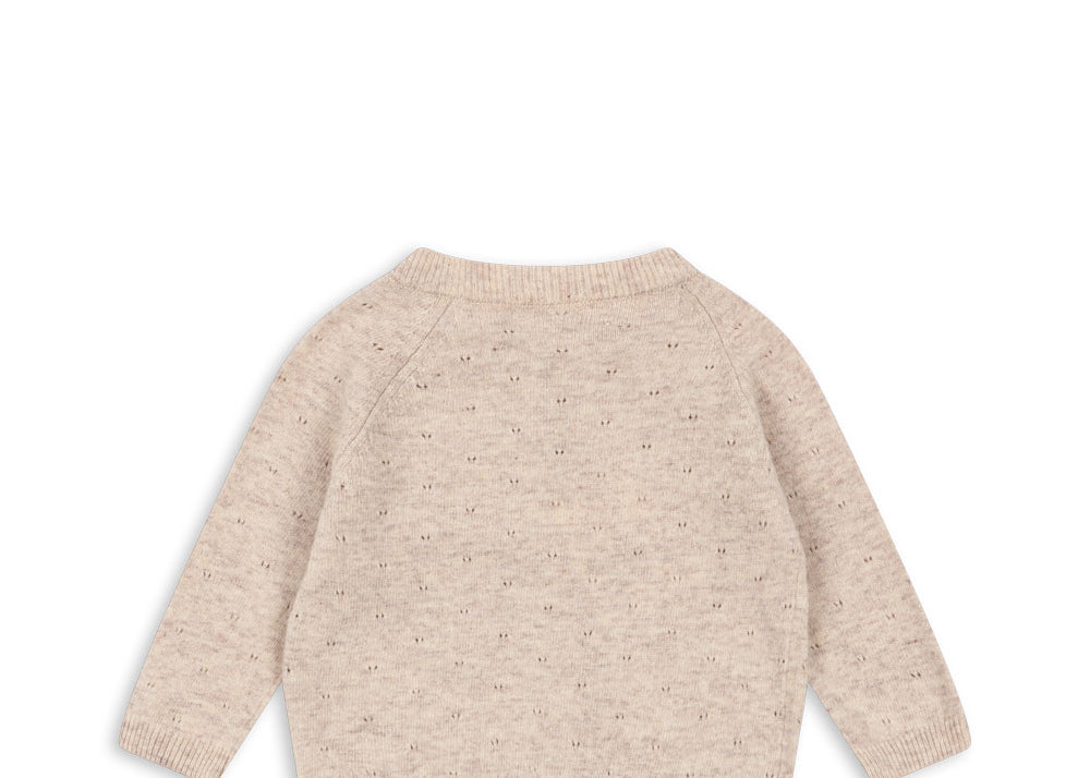 Konges Sløjd A/S Strickblusen off white melange pointelle