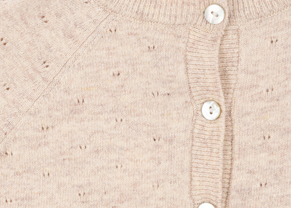 Konges Sløjd A/S Strickblusen off white melange pointelle