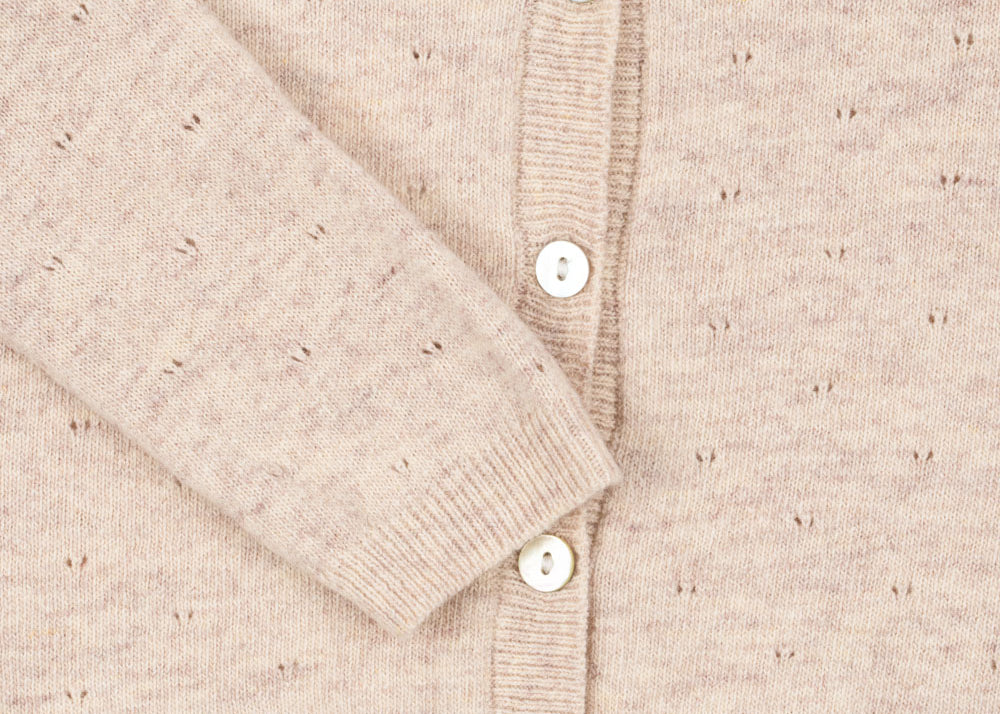 Konges Sløjd A/S Strickblusen off white melange pointelle