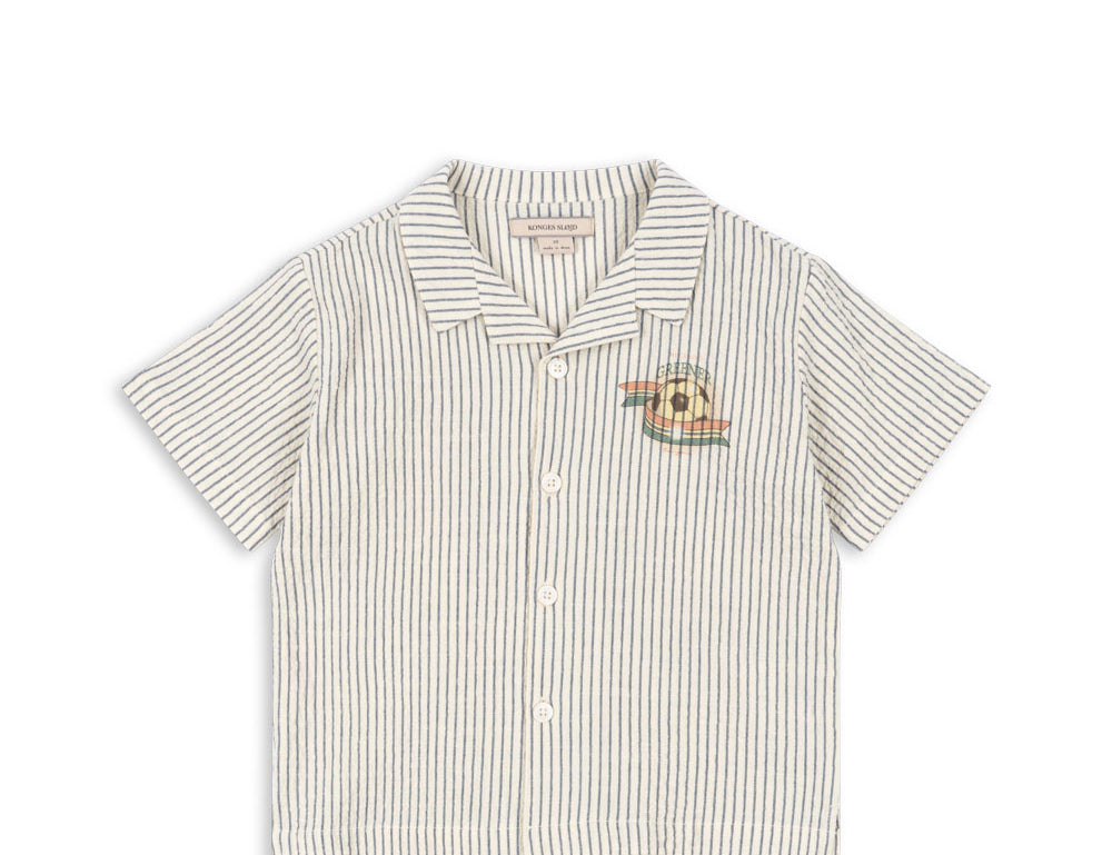 Konges Sløjd A/S WOVEN SHORT SLEEVE SHIRTS stripe bluie
