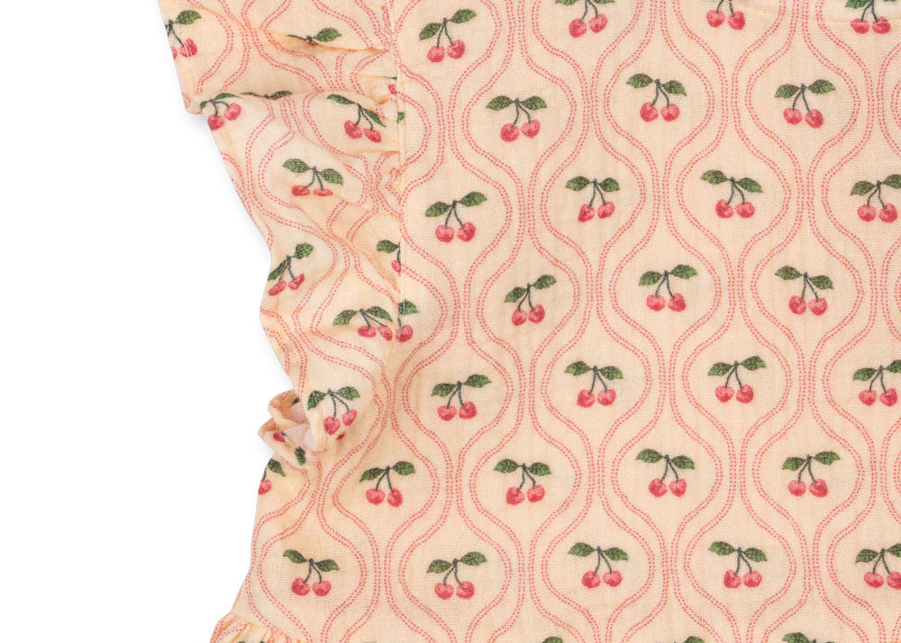 Konges Sløjd A/S Kurzärmelige Blusen - Gewebt cherry pink motif