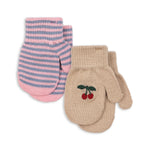 Konges Sløjd A/S Fäustlinge cherry/stripe