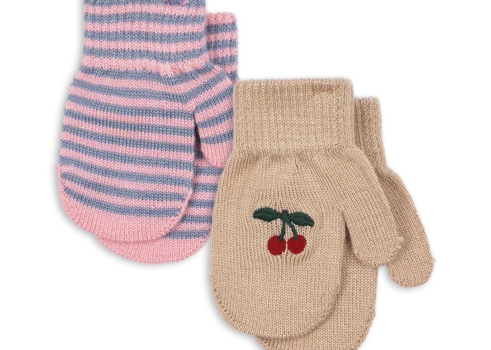 Konges Sløjd A/S Fäustlinge cherry/stripe