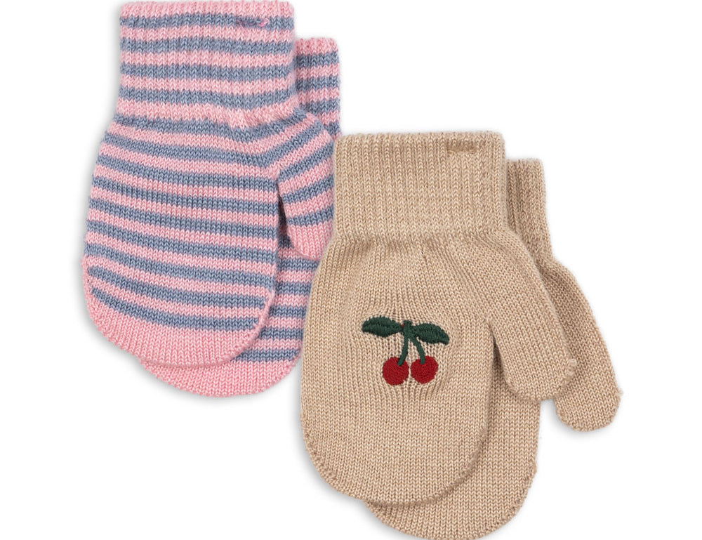 Konges Sløjd A/S MITTENS cherry/stripe