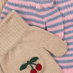 Konges Sløjd A/S Fäustlinge cherry/stripe