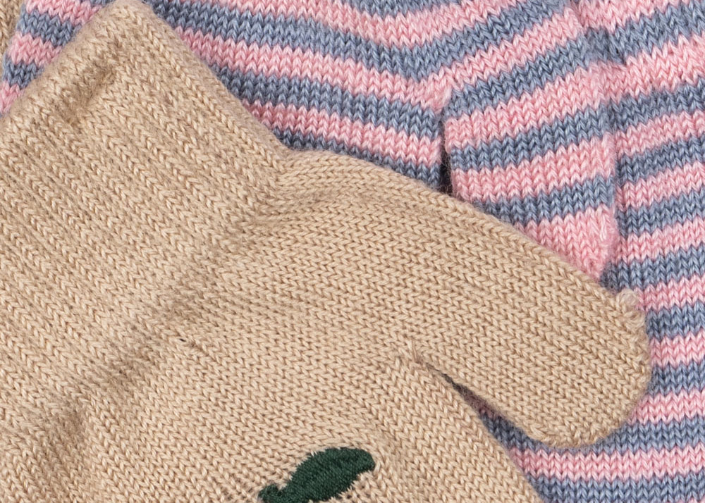 Konges Sløjd A/S Fäustlinge cherry/stripe