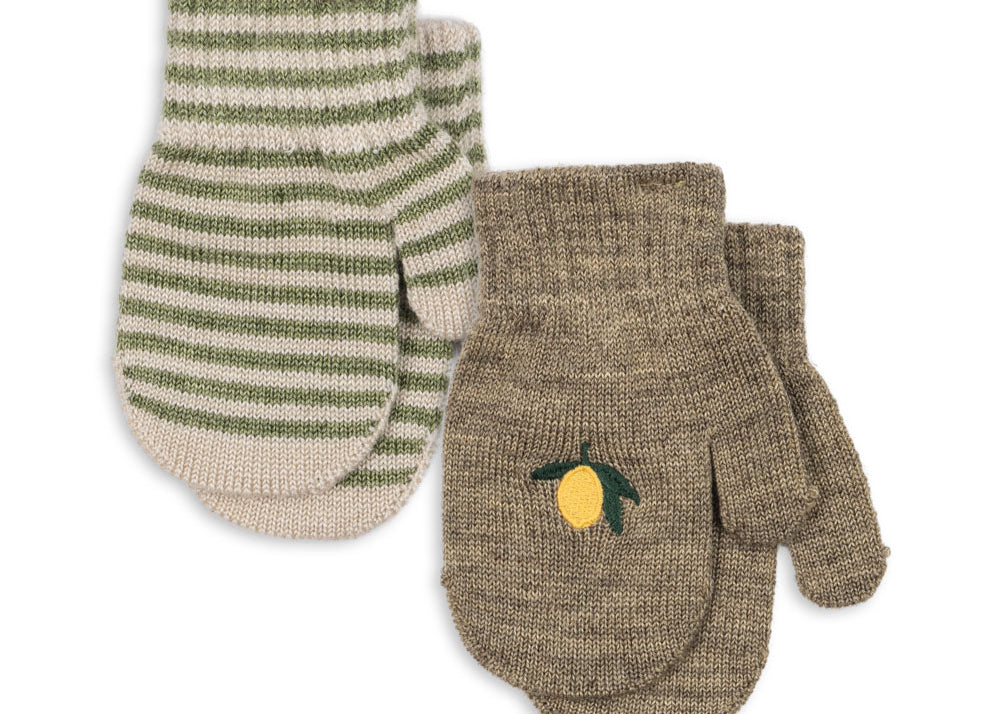 Konges Sløjd A/S Fäustlinge lemon/stripe