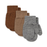 Konges Sløjd A/S Fäustlinge grey melange/beige/brown