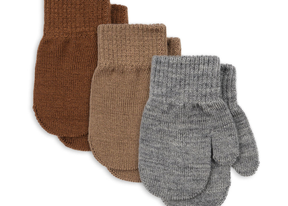 Konges Sløjd A/S Fäustlinge grey melange/beige/brown