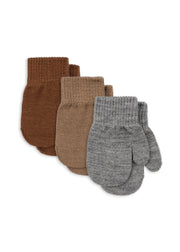 Konges Sløjd A/S Fäustlinge grey melange/beige/brown