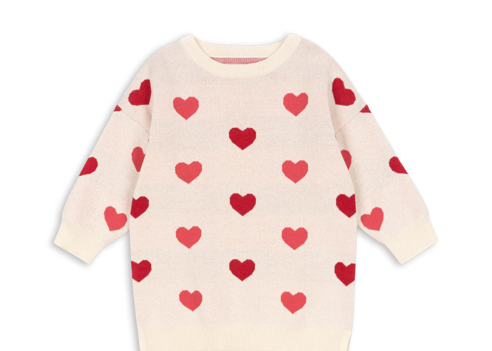Konges Sløjd A/S KNITTED DRESSES coeur coloré duo pink