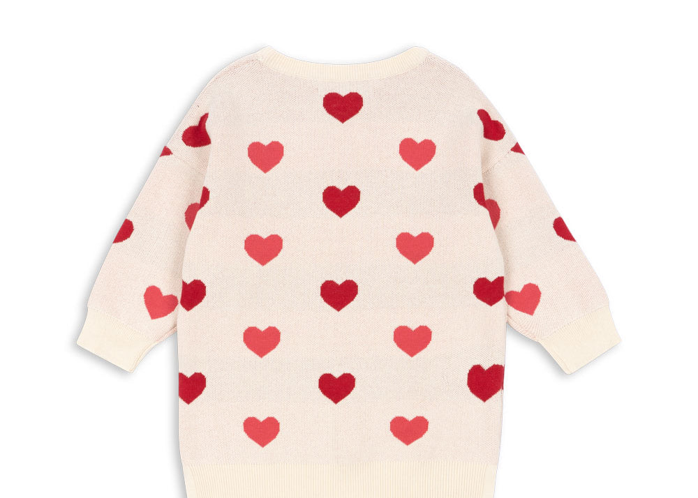 Konges Sløjd A/S KNITTED DRESSES coeur coloré duo pink