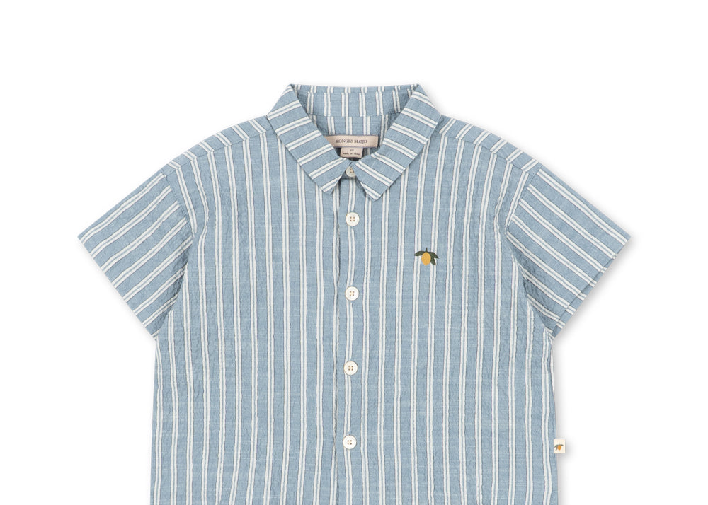 Konges Sløjd A/S WOVEN SHORT SLEEVE SHIRTS trio bleu stripe