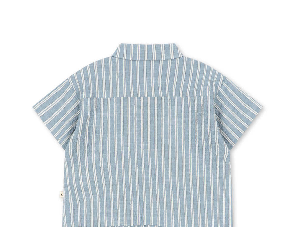 Konges Sløjd A/S WOVEN SHORT SLEEVE SHIRTS trio bleu stripe