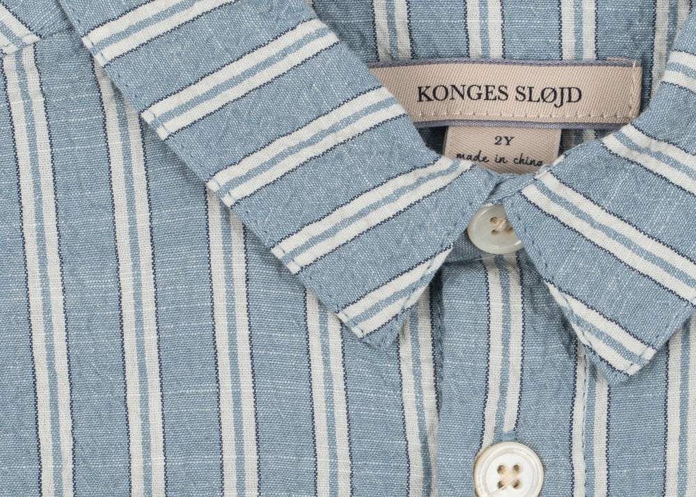 Konges Sløjd A/S WOVEN SHORT SLEEVE SHIRTS trio bleu stripe