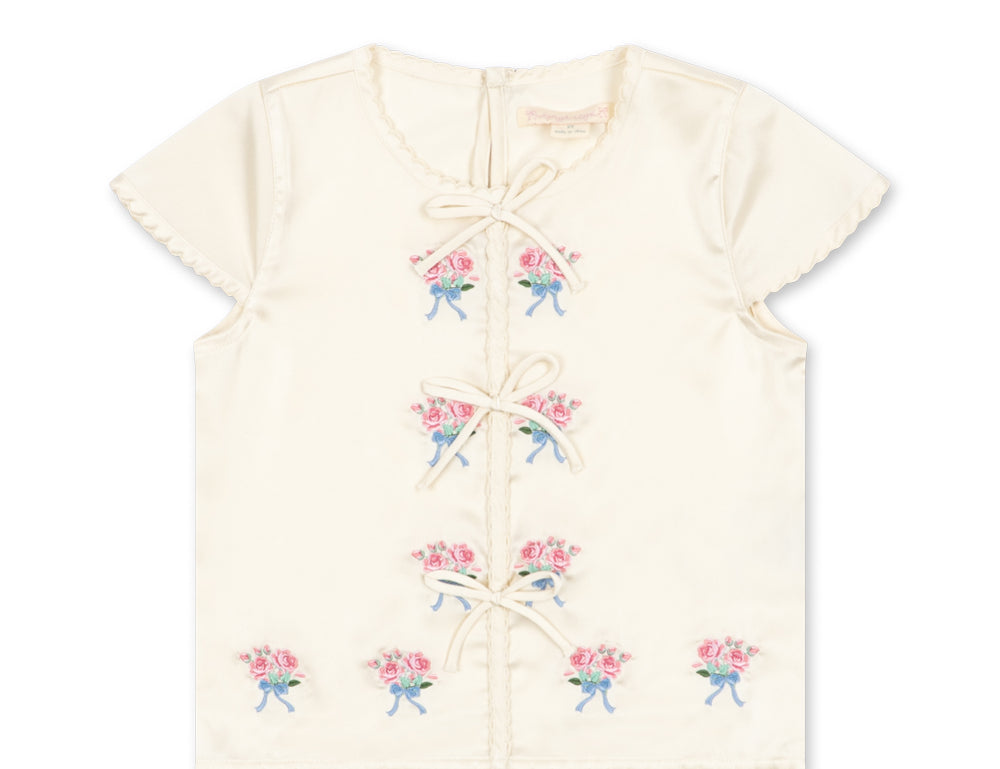 Konges Sløjd A/S WOVEN SHORT SLEEVE SHIRTS buttercream