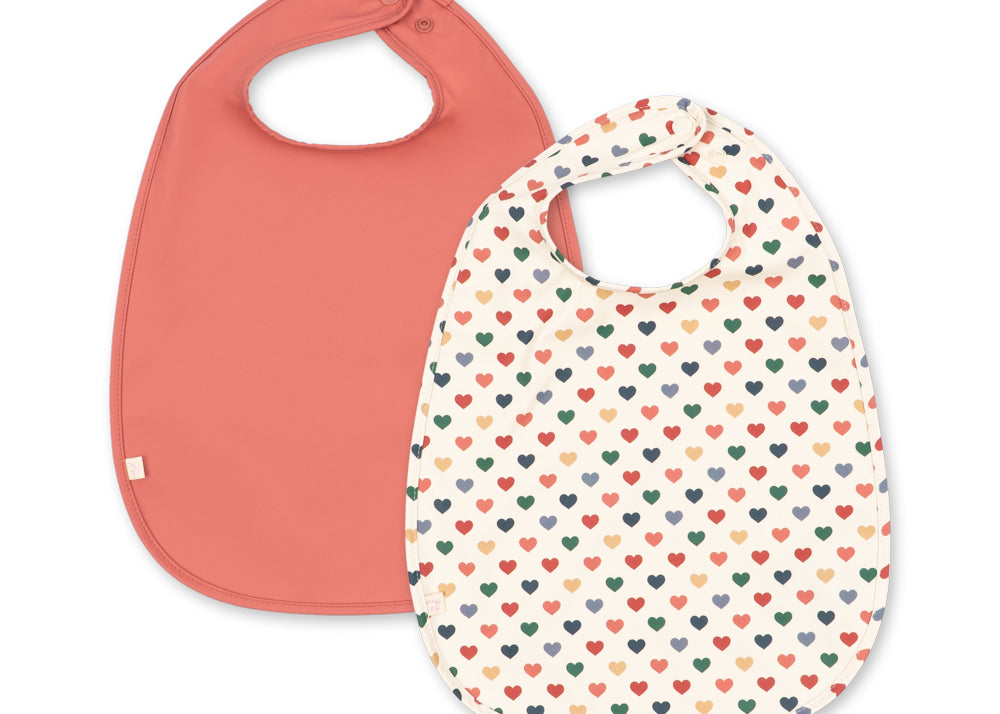 Konges Sløjd A/S DINNER BIBS coeur colore/faded rose