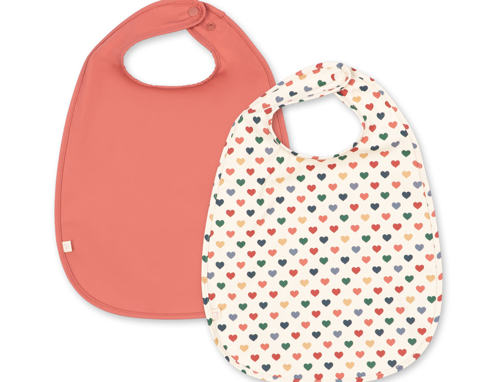 Konges Sløjd A/S DINNER BIBS coeur colore/faded rose