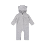 Konges Sløjd A/S Strampler mit Kaputze grey melange